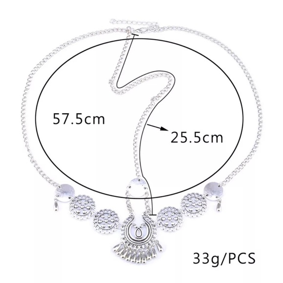 ♥️💋🆕️Silver tassel coin head piece jewelry - Picture 4 of 4